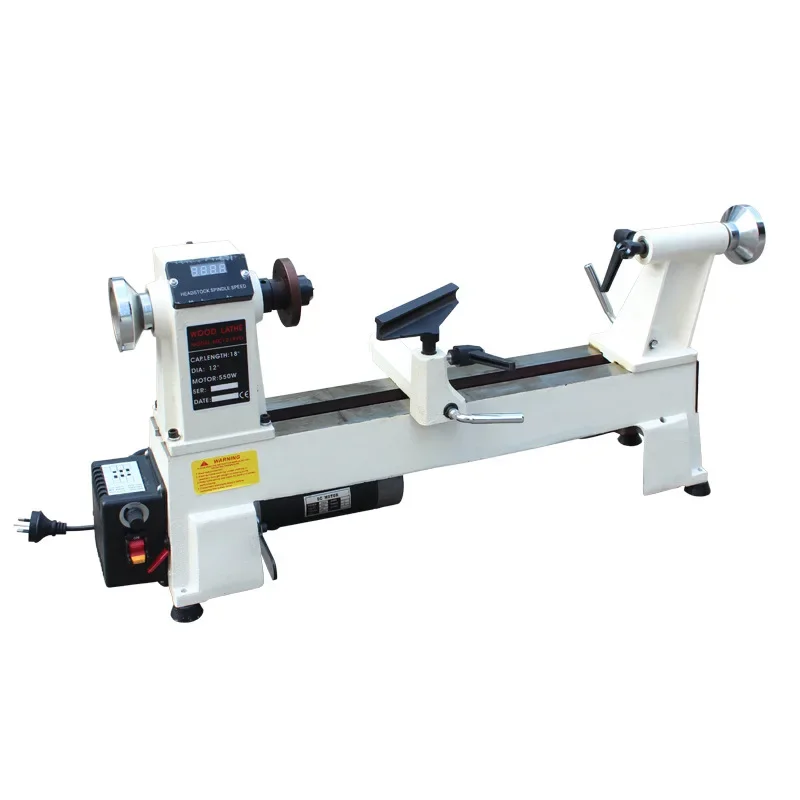 Small woodworking machinery and equipment stepless speed regulation digital display woodworking lathe DIY manual desktop lathe