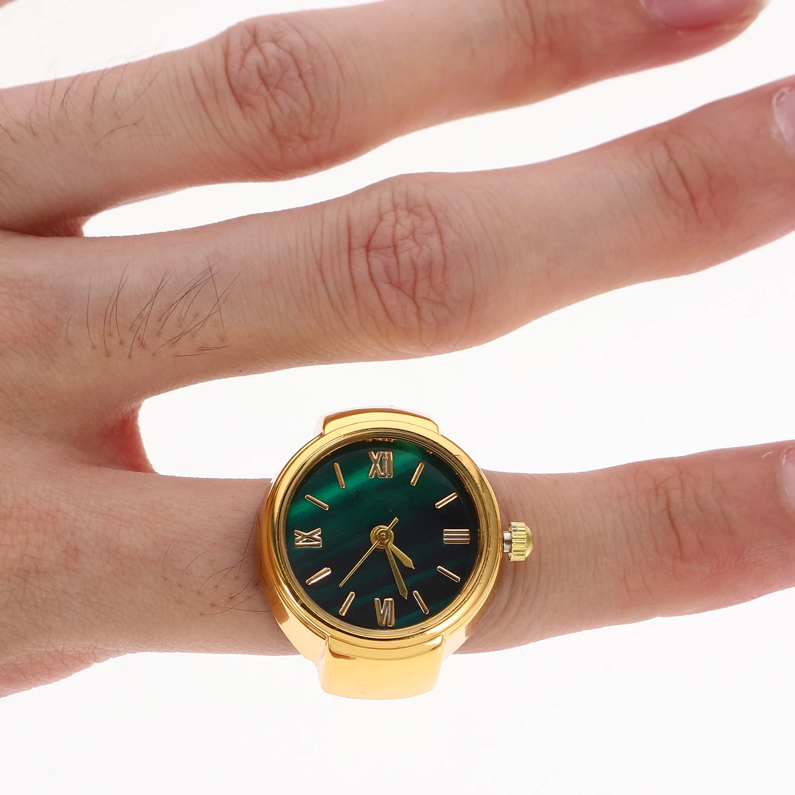 3 قطع ساعة دائرية إبداعية صغيرة من الفولاذ المقاوم للصدأ والزجاج ساعة إصبع عصرية للديكور اليومي هدية للحفلات للنساء والرجال ساعة يد كوارتز #1