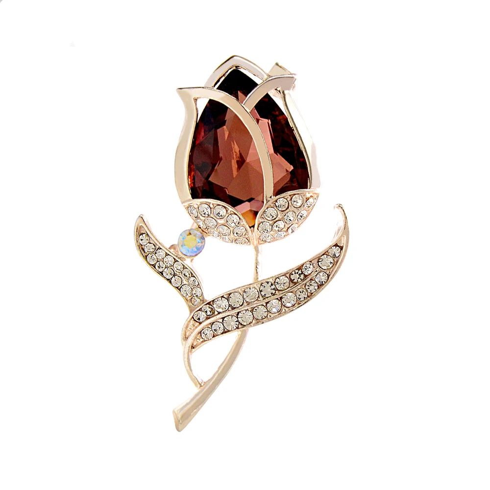 CINDY XIANG New Arrival Classic Tulip Flower Brooch Winter Jewelry Wedding Coat Accessories 6 Colors Available