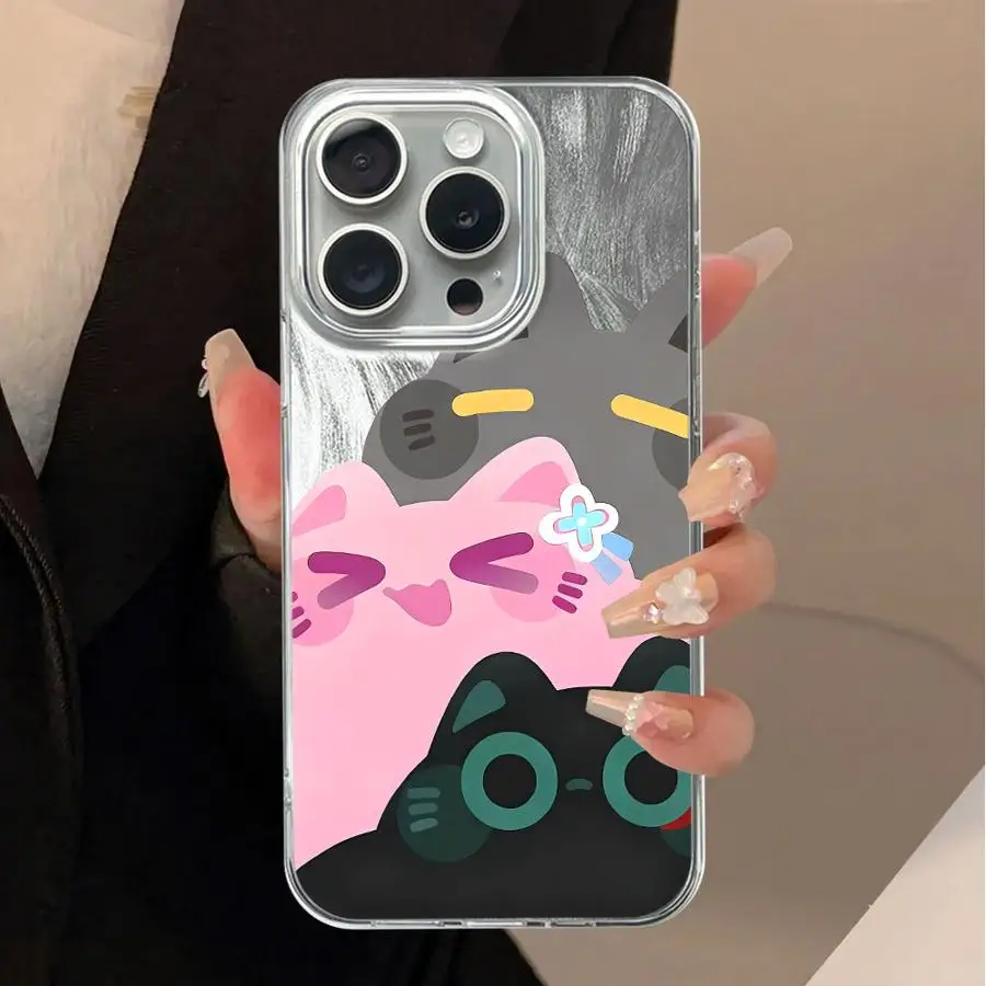 حافظة هاتف لهاتف آيفون 12 16 برو ماكس 11 17 اير 15 14 بلس 13 برو 16e 14 غلاف ناعم كارتوني ملون كيتي #5