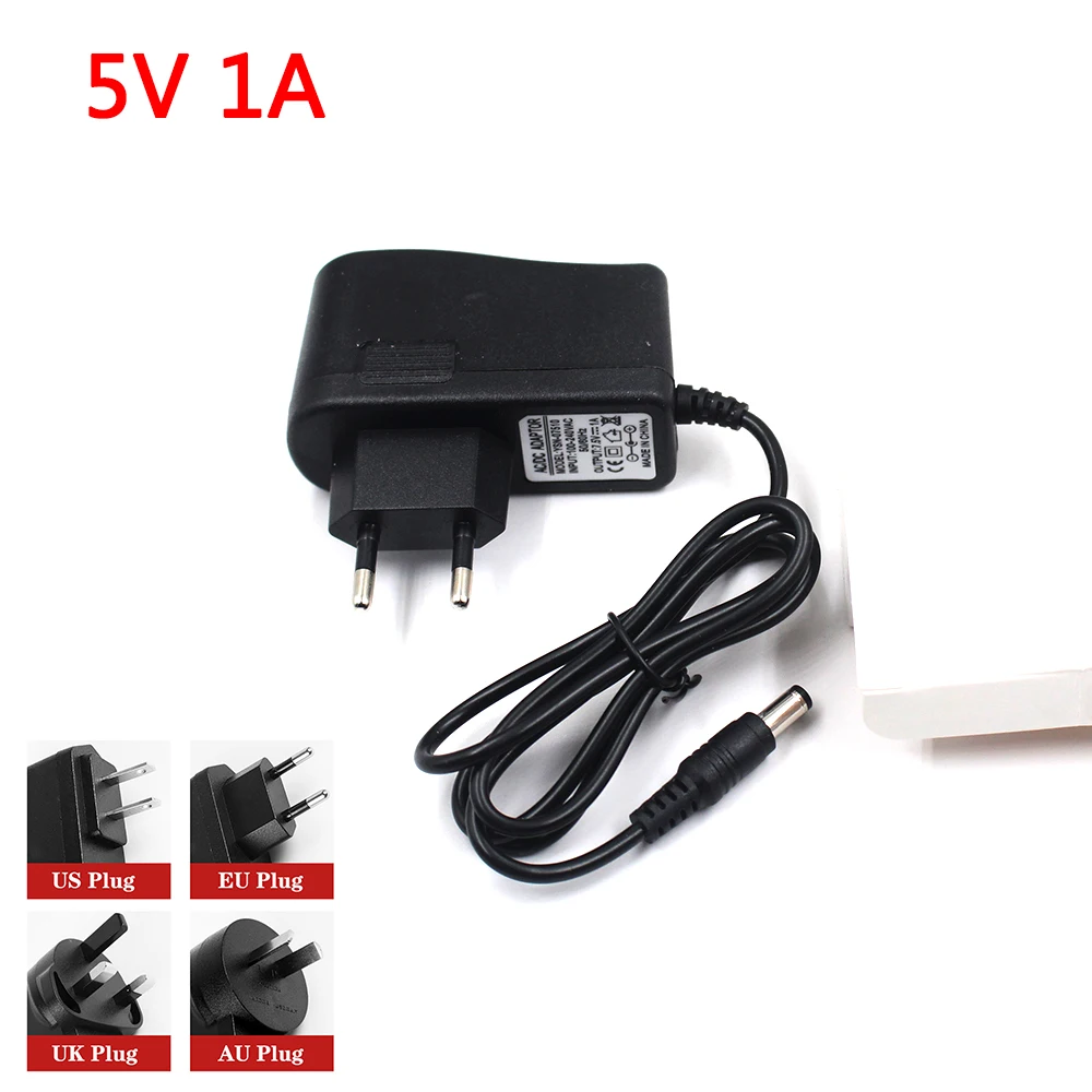 

DC 5V 1A Power Adapter LED Desk Lamp Router Broadband Fiber Optic Cat Charger Telecom Set-top Box Power Cord DC 5.5*2.1MM