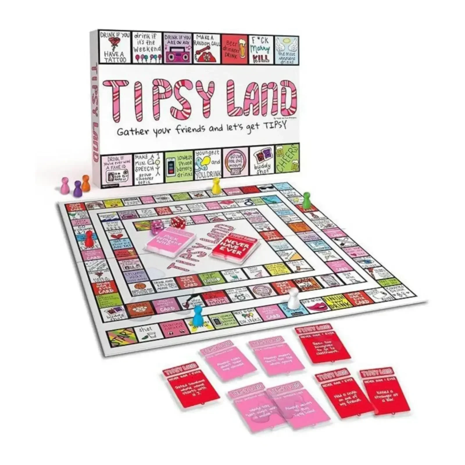 Juego de mesa para beber, juego para beber Tipsy Land, fiesta interactiva para juegos de adultos, bebida divertida para cualquier ocasión