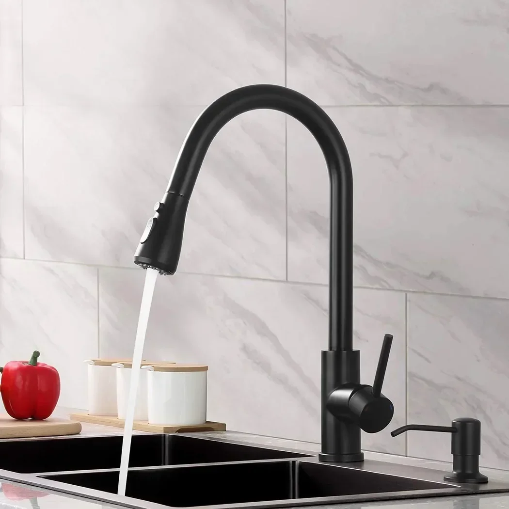 Black Shower Tap Faucet Pull Out Spray Head Replacement Kitchen Mixer Spare Standard Kitchen Pull-out Faucet Nozzle NEW