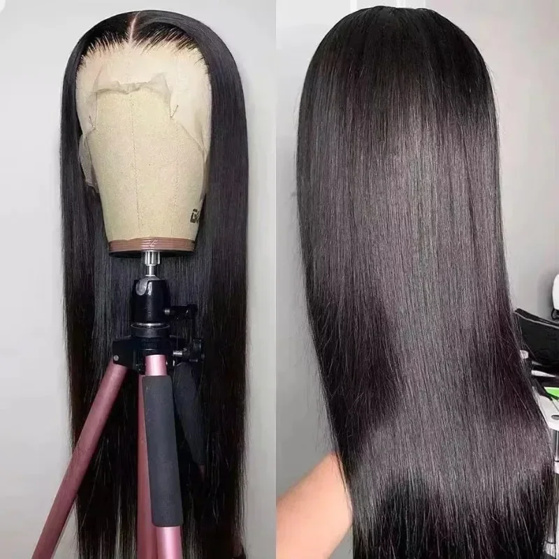 13x6 Lace Front Human Hair Wigs Brazilian Straight Frontal Wig For Women Pre Plucked Frontal Lace Wig Natural Color