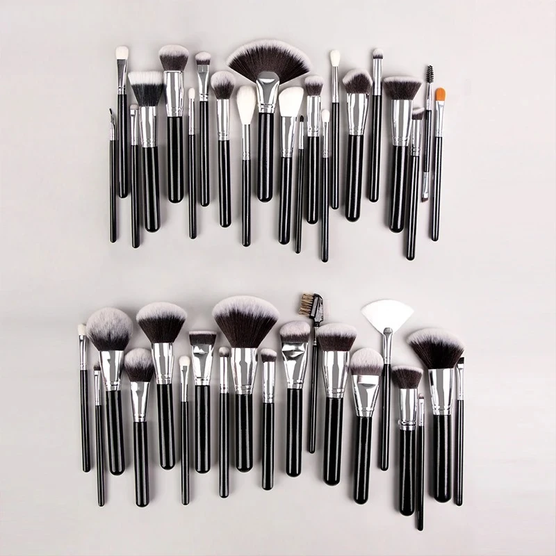 40pcs Makeup Brush Kabuki Foundation Brush For Liquid Cream Powder Contour Buffing Blending Concealer Face Cosmetic Brush