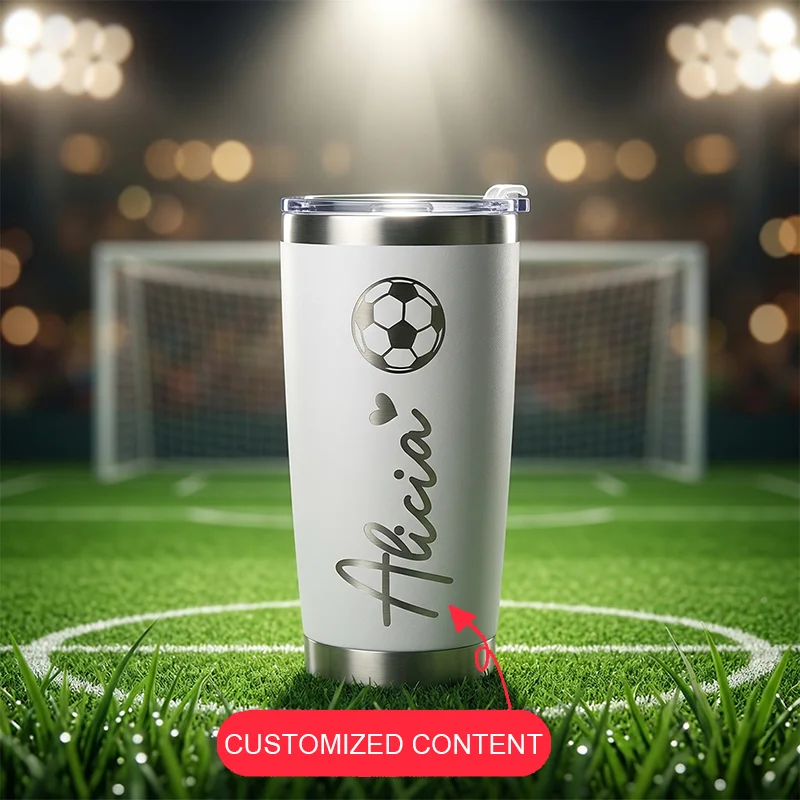 Personalisierte Fußball-Themen-Wasserflaschen, Individuelle Edelstahl-Vakuumflaschen, Kaffeebecher und Outdoor-Sport-Trinkbecher