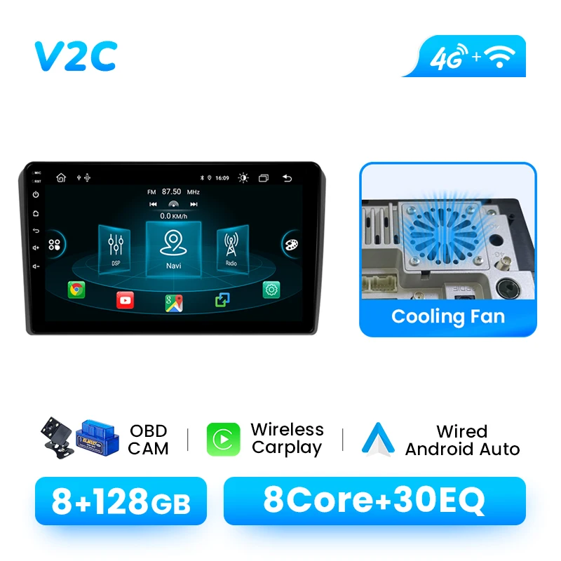 Draadloze CarPlay Android 14 autoradio voor Audi A3 8P 2 2003-2013 9 inch IPS touchscreen GPS navigatie DSP Bose 4G WiFi multimedia autoradio head unit