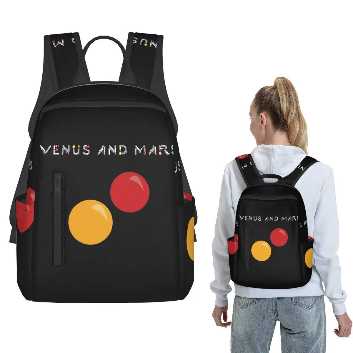 Venus And Mars - Minimalist Album Cover Backpack Daypack Boys Girls BookBag School Bag Shoulder Bags for Men Women