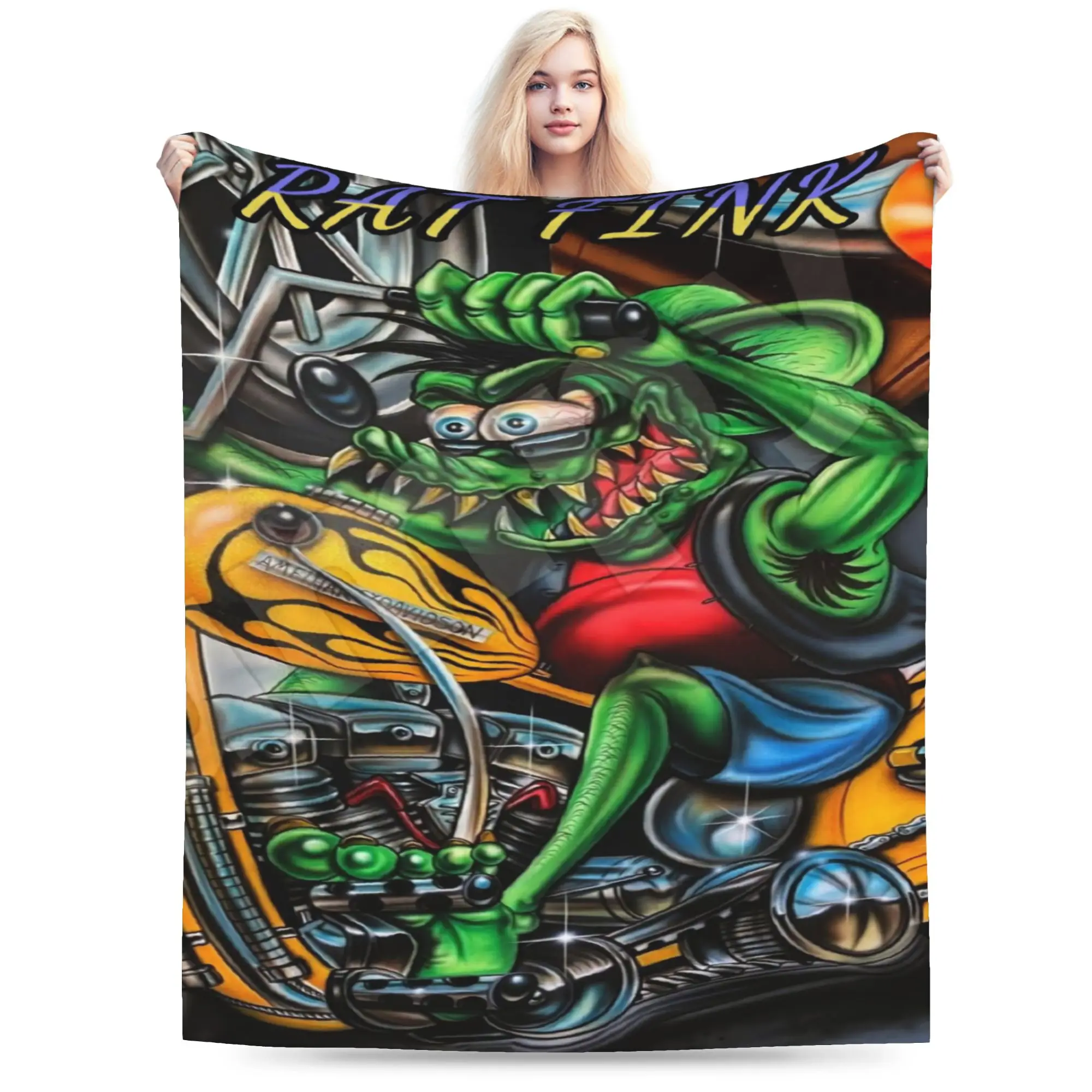 Cozy Rat Fink Blanket Stuff Bed Decorative  Throw Blanket Soft Fleece for Bedroom