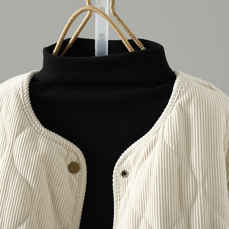 Jaet de algodão floral solto leve Thiened inverno outerwear ort frente longo ba design cor pura botão acima casaco