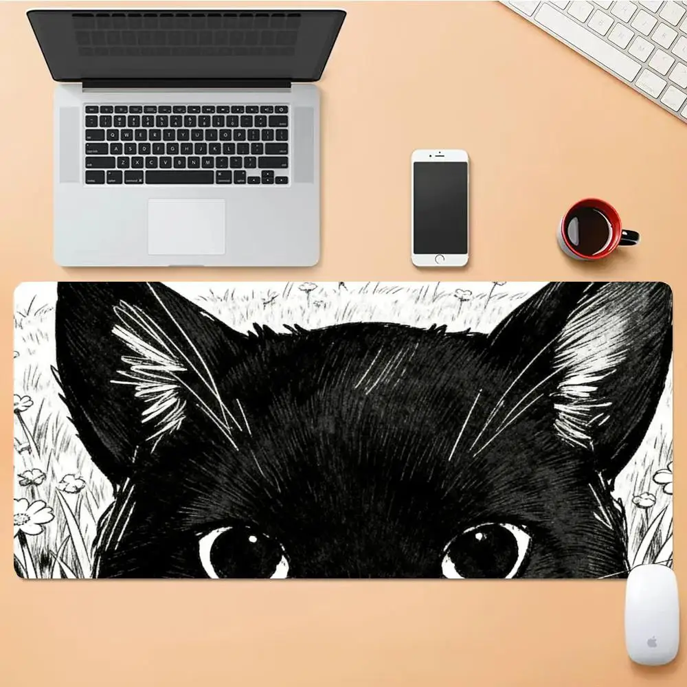 

XAXC Mouse PadCute Black Cat Desk Mat Gamer Mousepads Cute HD Desk Pad Extended Gaming Keyboard Mats Large XXL Gamer Mousepad