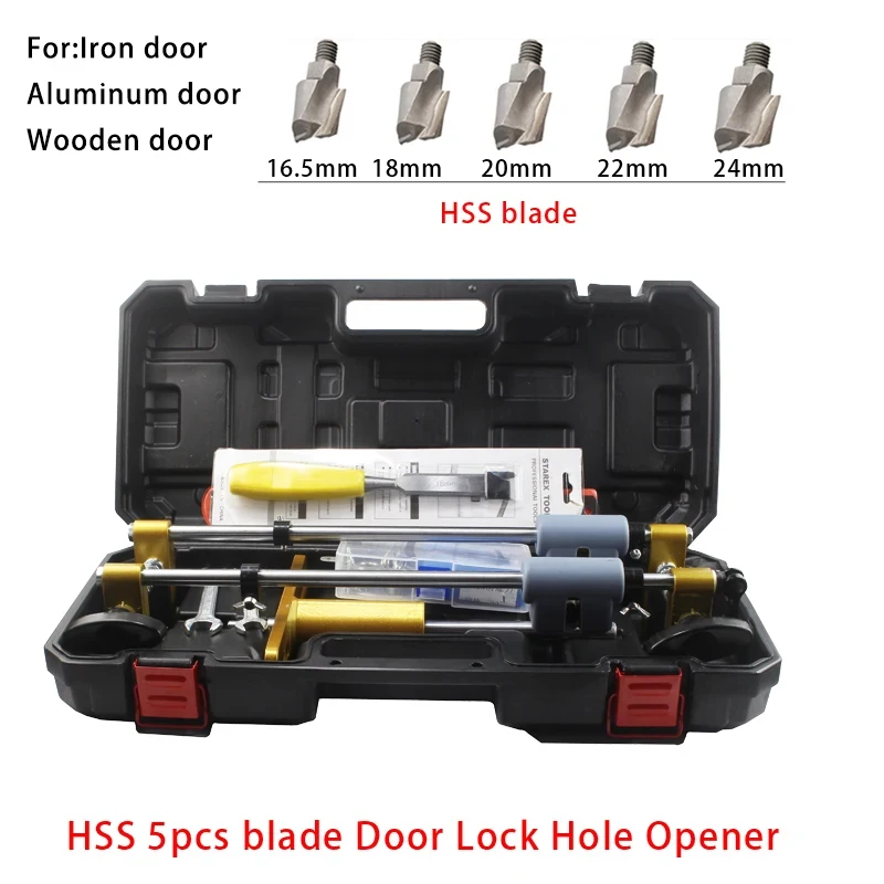 Wooden Door Opener Kit Mortiser Slotter Jig Key Drilling Guide Installation Lock Hole Locator Woodworking