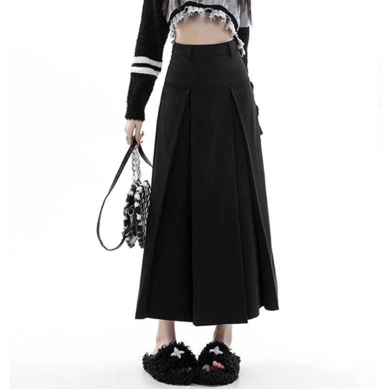 S-5XL Skirts Women Chic College All-match Autumn Basic Midi Popular Korean Style Fashion Ladies Clothing Pleated Faldas Vintage