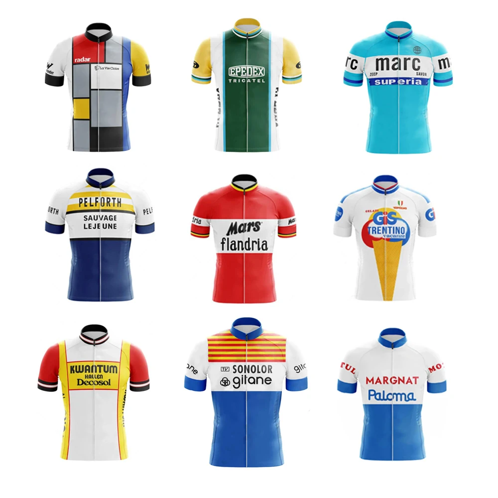 Retro Cycling Jersey Short Sleeve Epedex Ropa Ciclismo Mars Bike Wear Tops GBS Bicycle Clothing