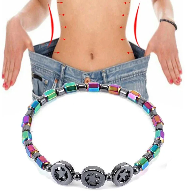 Браслет Женский Weight Loss Bracelet Round Magnetic Colorful Stone Therapy Hand Chain Hematite Stretch Magnet Jewelry Health