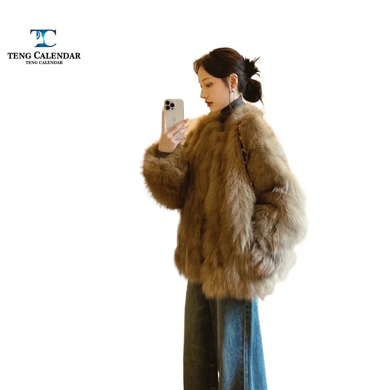 Coffee Colored Otter Rabbit Fur Coat, High-end Fur Integrated Eco-friendly Fur Coat, Women's Autumn and Winter 2024 New Model