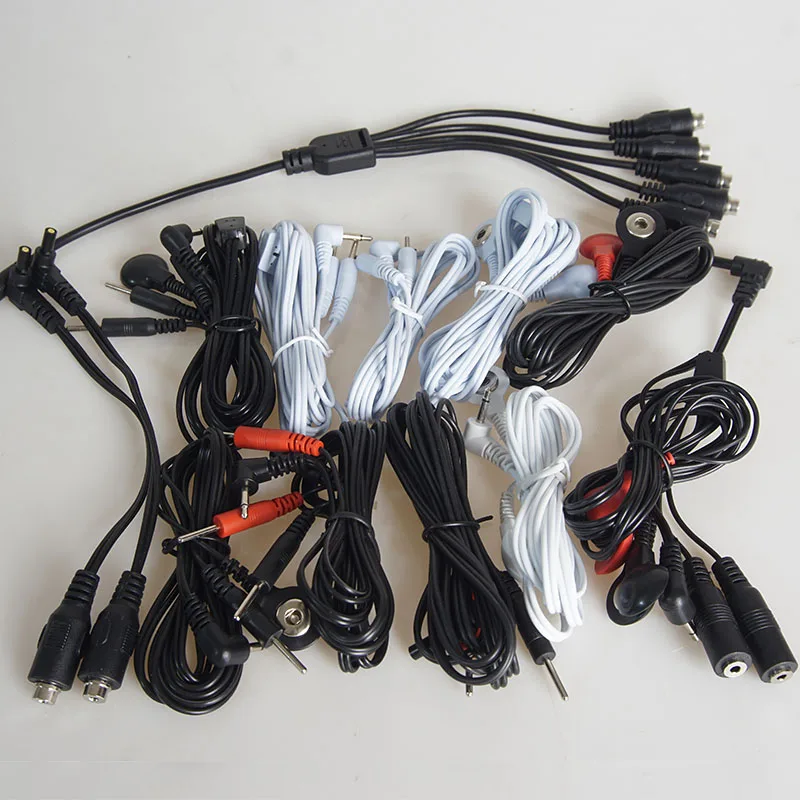 E stim Estim Electrode Lead Wires,Electro Shock BDSM Cable Adaptor,Electric Sex Toys,Electrostimulation,Electrostimulator E-stim