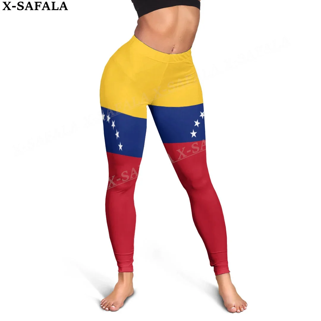 Venezuela Coat Of Arms Love Country Leggings 3D Print Women Yoga Girl Stretch GYM Slim High Waist Legging Summer Sports-2