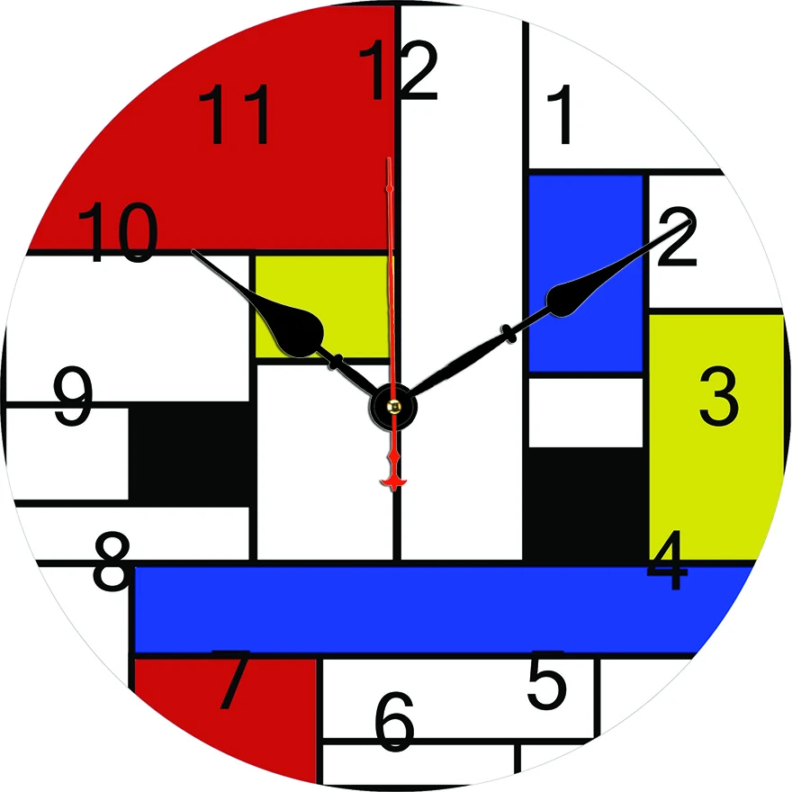 Reloj de pared redondo geométrico empalmado, sala de estar, dormitorio, cocina, decoración del hogar, reloj de pared, reloj de cuarzo silencioso, artículos de decoración del hogar