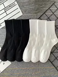 6 pairs of men's mid-tube socks deodorant, perspirant and bactericidal autumn and winter men's socks