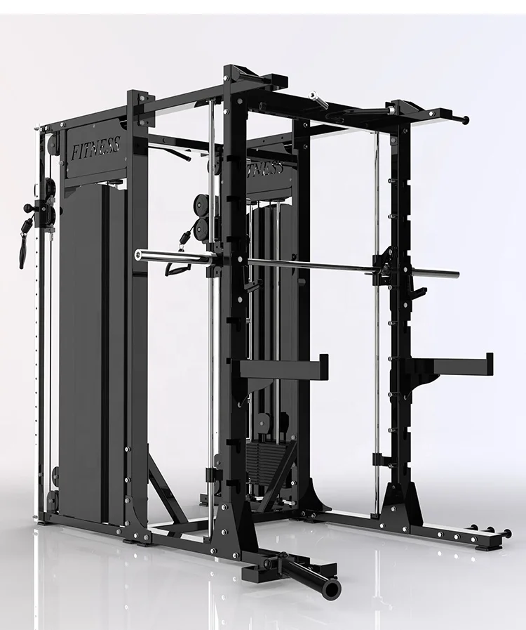 

Multifunctional Adjustable Steel Power Cage Squat Rack Weight Lifting Training Gym Equipment Customized For Smith Machine