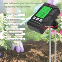 6 in 1 Multifunctional Soil Tester pH Temperature Humidity Sunlight Air Moisture Nutrient Fertility Meter Gardening Tool