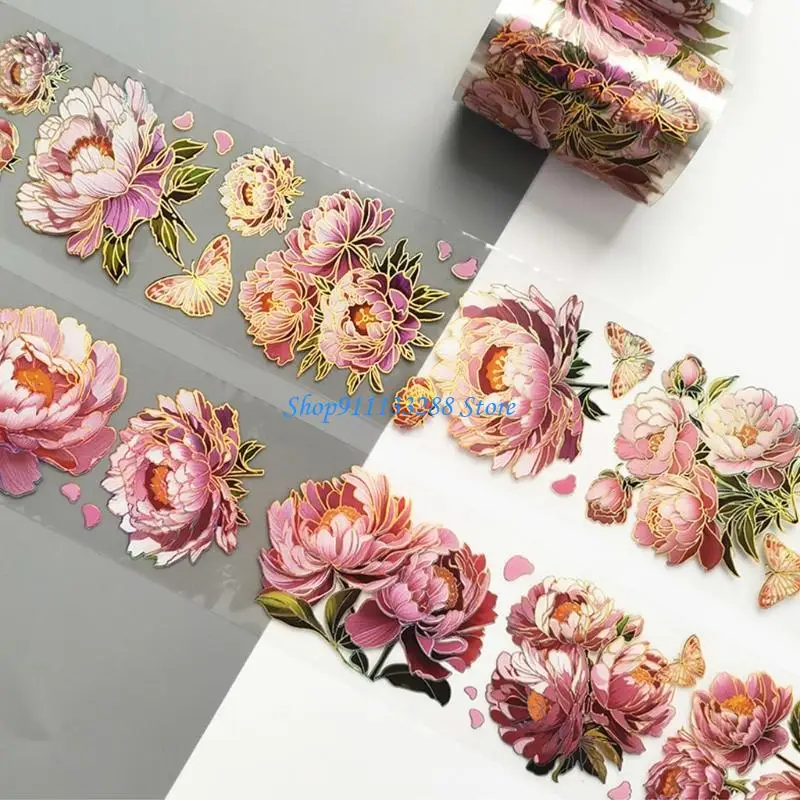 

G88D Flower Tape Crafting Tape Aesthetic Green Plant Tape Scrapbooking Sticker Decorative Tape Masking Tape Craft Supplies