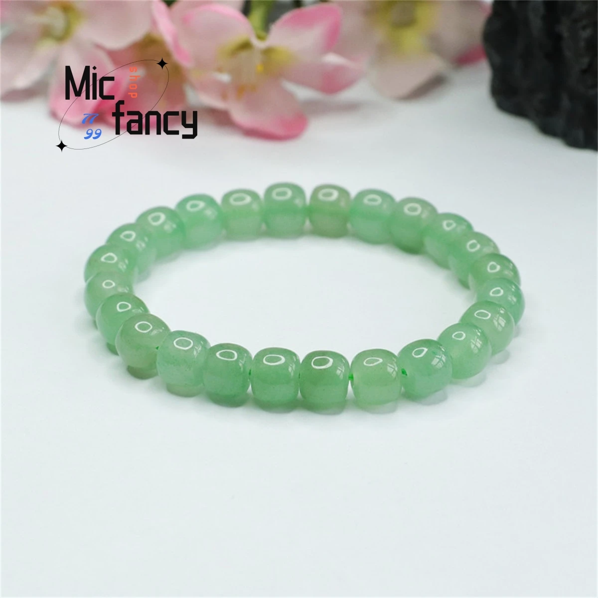 Natural Dongling Jade Barrel Beads Handstring Bracelet Fine Jewelry Simple Generous Vintage National Style Fashion Holiday Gift