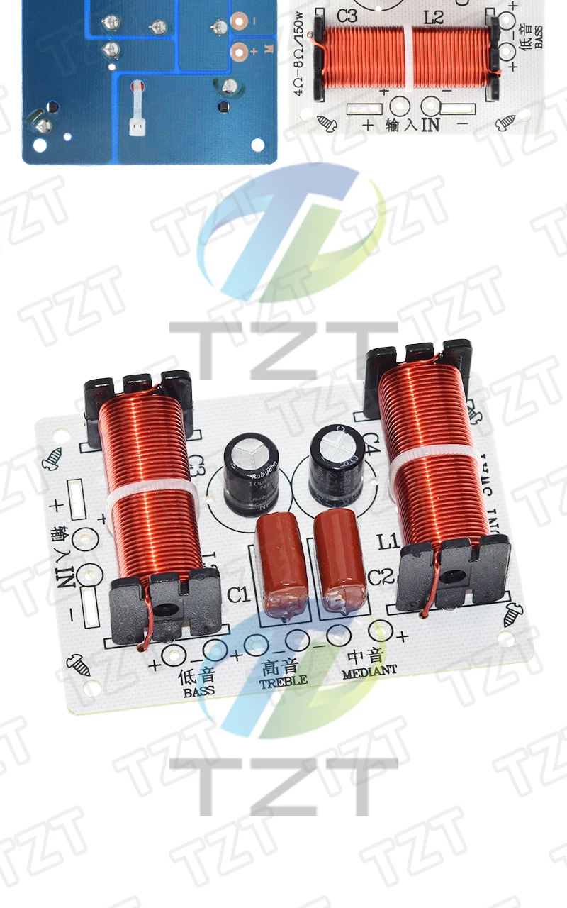 1/3PCS 3 Weg Audio Lautsprecher 150W Crossover Schaltung Höhen Mitteltöner Bass Modul Audio Lautsprecher Frequenz Teiler hause Lautsprecher – Detail 6