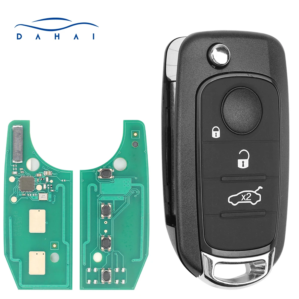 dahai car Folding Remote Car Key Fob for Jeep Renegade 2016 2017 2018 433MHz 48/4a Chip Megamos AES- 2ADFTFI5AM433TX SIP22 Blade