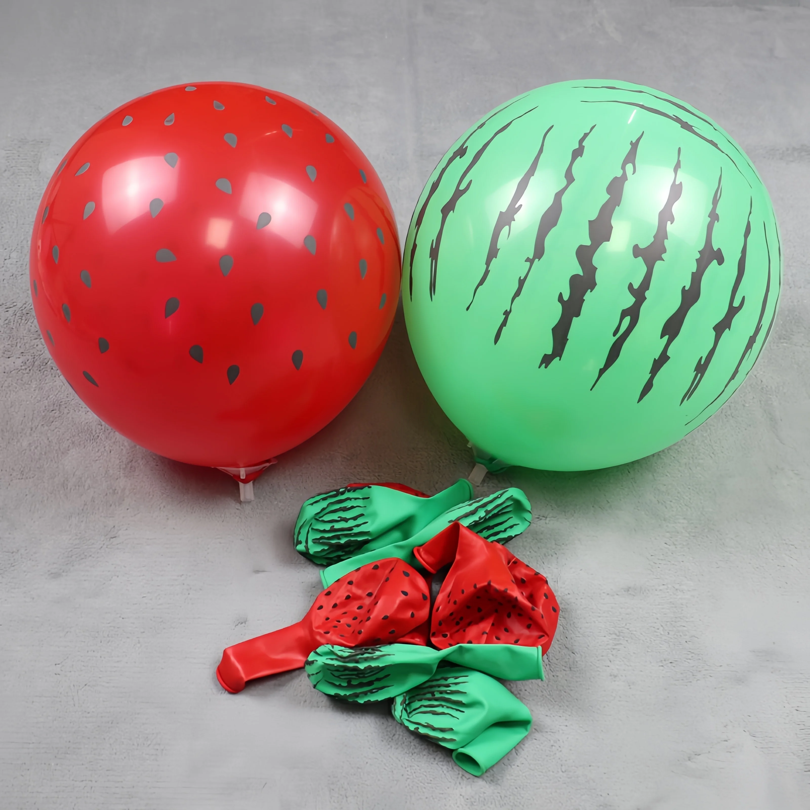Ensemble de ballons en latex pastèque, 20/50 pièces, rouge et vert, parfaits pour les fêtes hawaïennes, les célébrations estivales, les anniversaires et plus encore - D