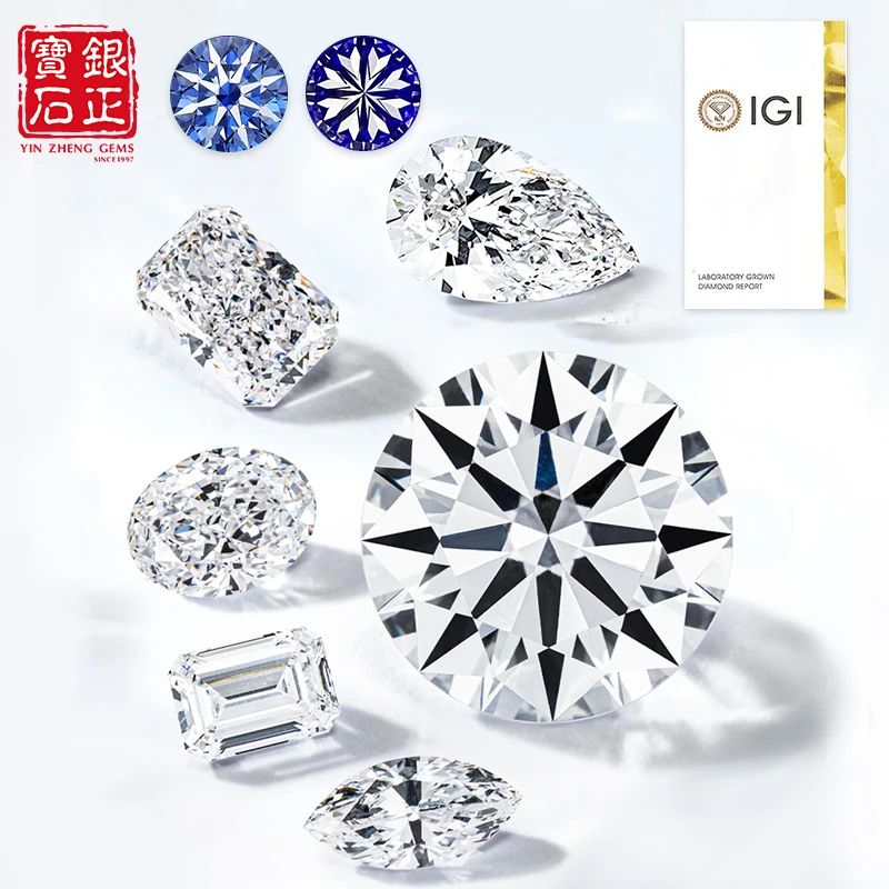 CVD Diamond Round Brilliant Cut Real Diamonds 1.0-2.0ct DEF Color VVS2 2EX With IGI Certificate Lab Grown Diamonds For Jewelry