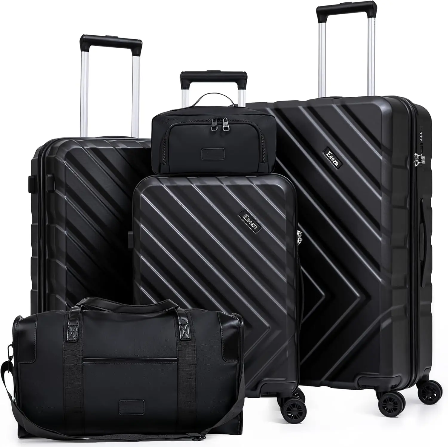 

5-Piece Luggage Set with Spinner Wheels, ABS Hard Case & TSA Lock - 20"/24"/28" Sizes for Travel Convenience