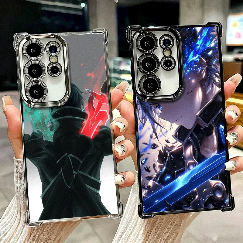 Sword Art Online Kirito Plating Phone Case For Samsung Galaxy S26 S25 Edge S24 S23 Ultra S22 S21 Plus S20 FE Anti-Fall Protectio