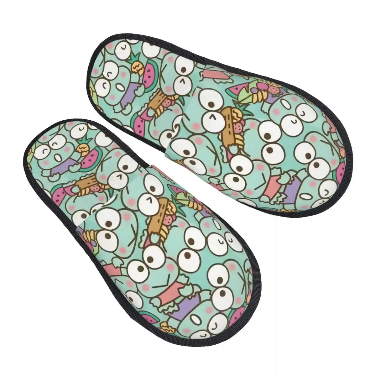 

Пользовательские мультфильм Kero Kero Keroppi Sanrio аниме мягкие домашние тапочки из пены с эффектом памяти женские удобные теплые нескользящие тапочки