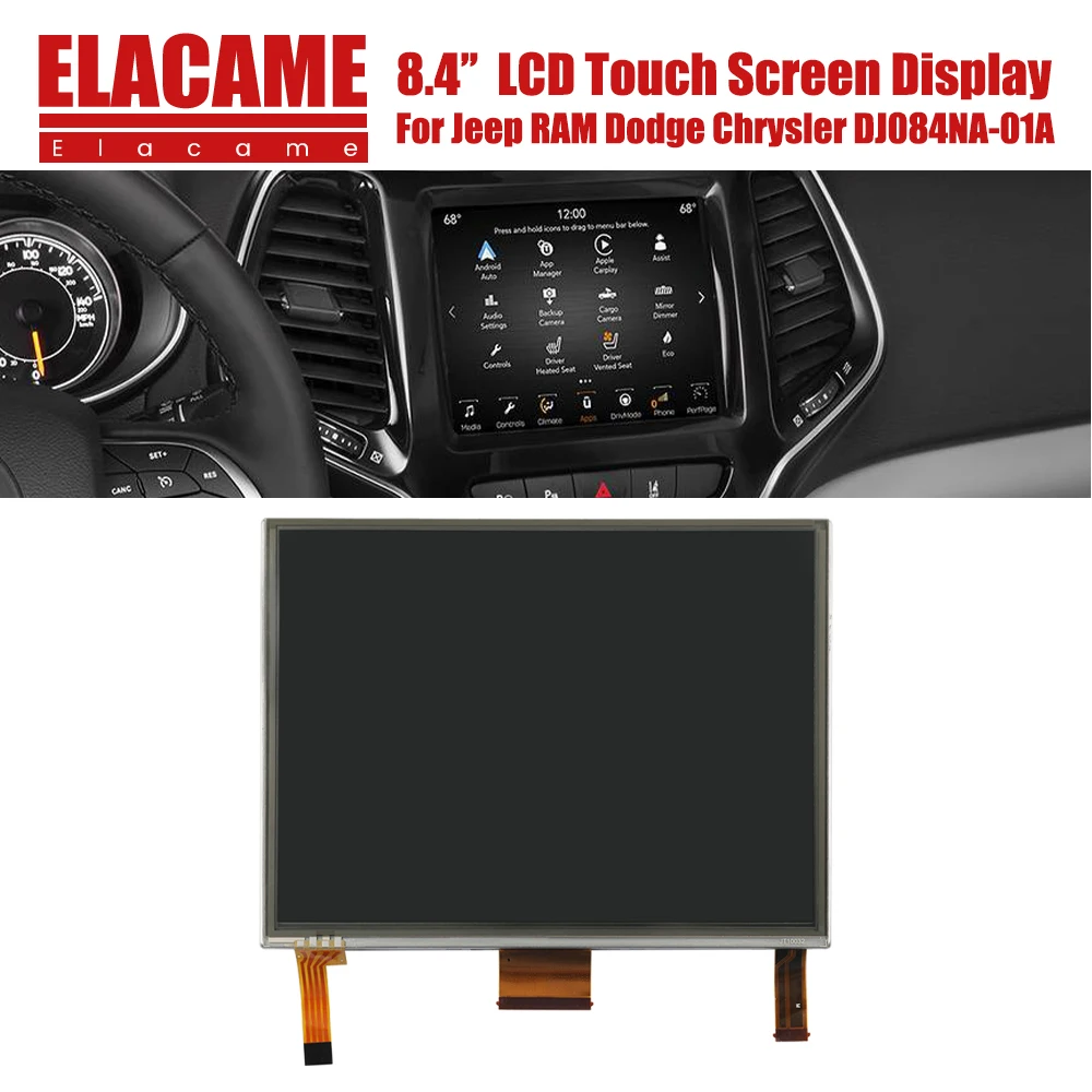 

DJ084NA-01A Uconnect 8,4-дюймовый ЖК-дисплей с жалюзи, панель экрана, применима для автомобилей Chrysler Dodge, DVD, GPS-навигация