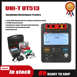 UNI-T UT513 Digital Insulation Resistance Tester Voltmeter Megohmmeter PI/DAR Data Storage USB interface LCD Backlight