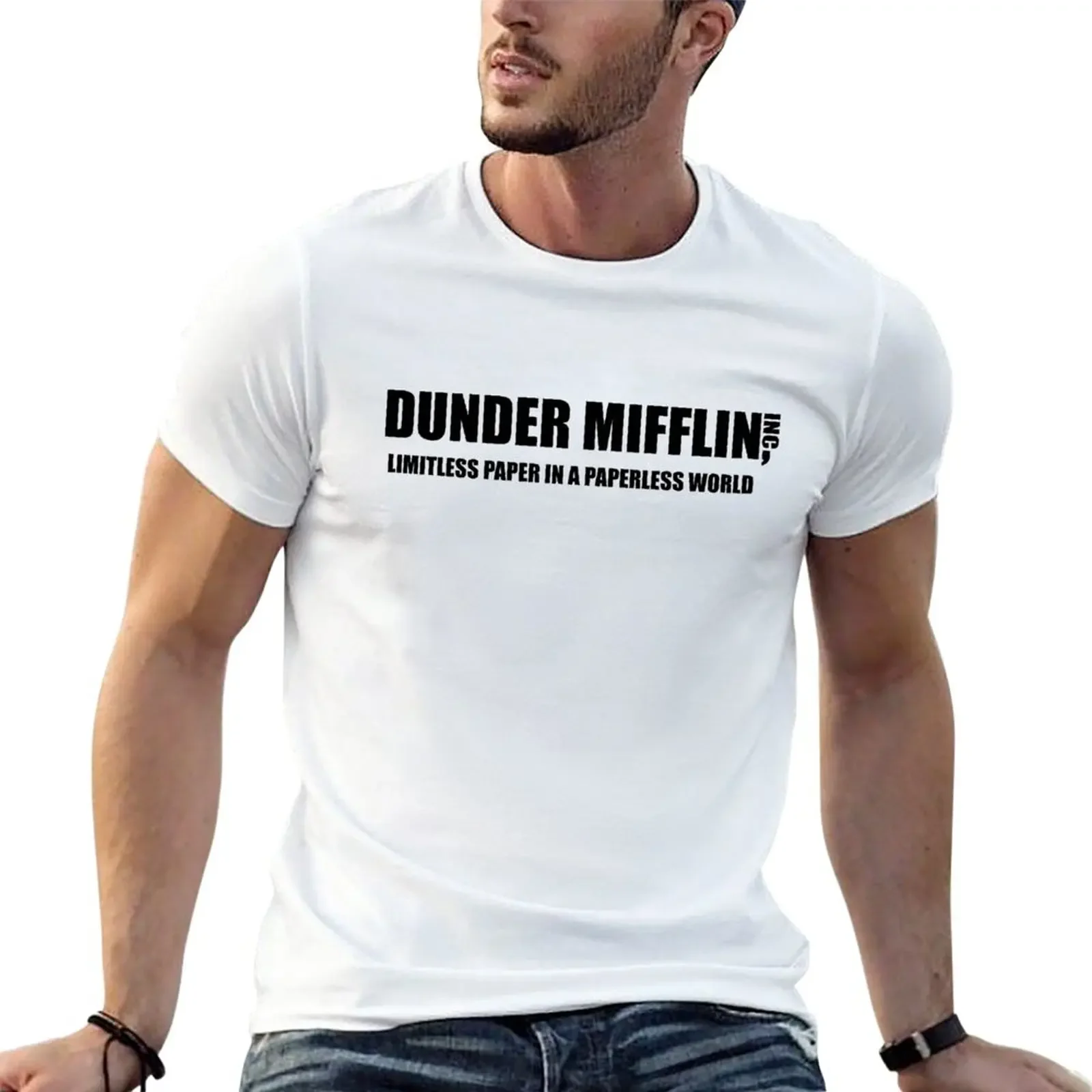 

New Dunder Mifflin Limitless Paper in a Paperless World T-Shirt summer tops korean fashion tshirts for men