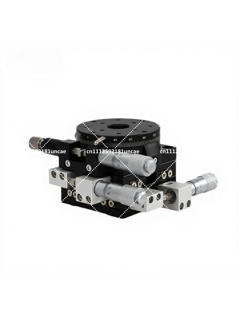 60mm Manual Micrometer Trimming Platform Translation Table with Rotary Table Cross Rail High Precision