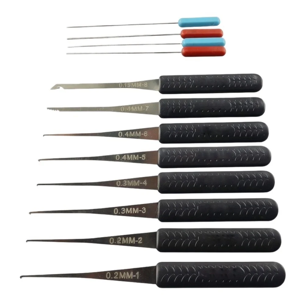 12-Piece Broken Key Removal Tool Set Key Extraction Tool Set Easily Retrieve Broken Keys & Debris Home Automotive Lock Repair
