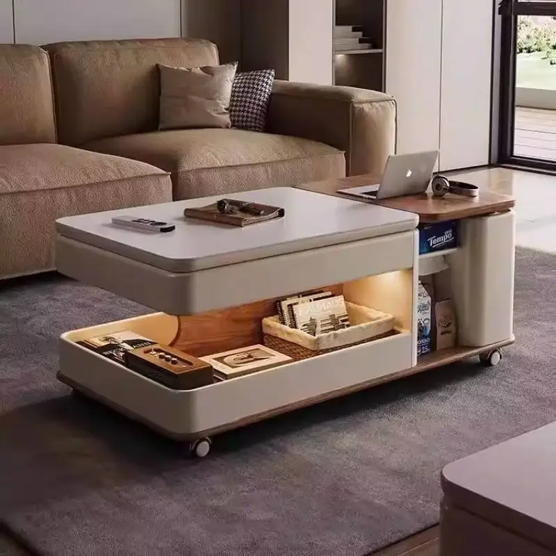 

Unique Storage Coffee Table Multifunctional White Wooden Space Saving Coffee Table Living Room Tavolino Salotto Home Decor