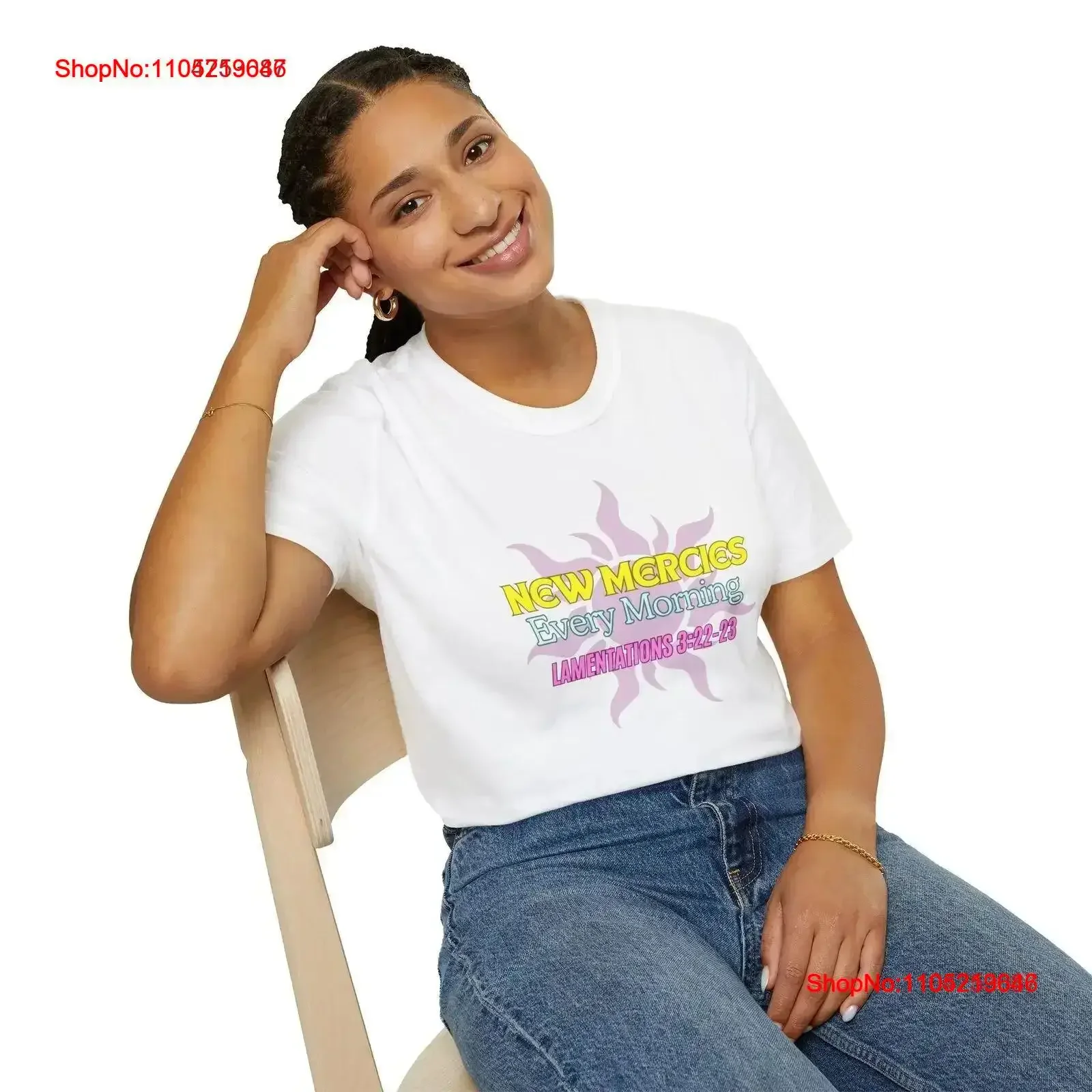 Inspirational T Shirt New Mercies Every Morning Faith Christian vintage Washed Casual Versatile graphic Stylish Breathable Soft