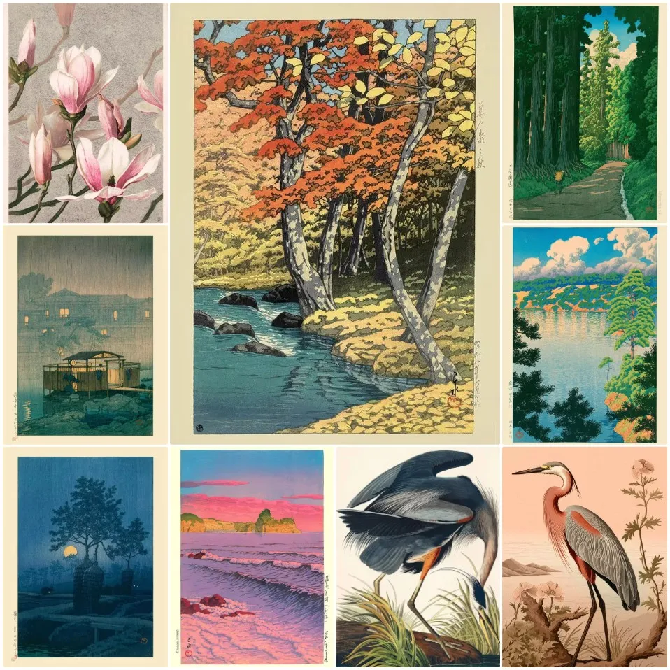 

Ukiyo-e Style Scenic Jigsaw Puzzle, Calming Woodblock Art Decor Educational Brain Game for All Ages