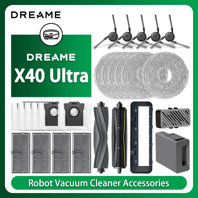 

Dreame X40 Ultra / X40 Master / X40 Ultra Complete Vacuum Cleaner Accessories Main Side Brush HEPA Filter Mop Cloths Dust Bag