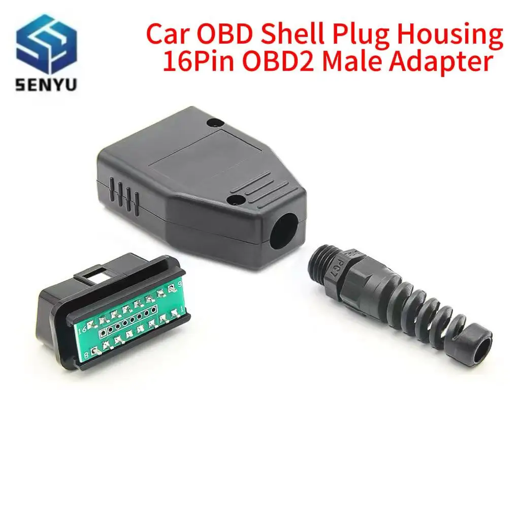 1set High Quality Universal 16Pin OBDii OBD2 J1962 Connector Male Adapter Car OBD Shell Plug Housing +SR+ Screw Car Accessories