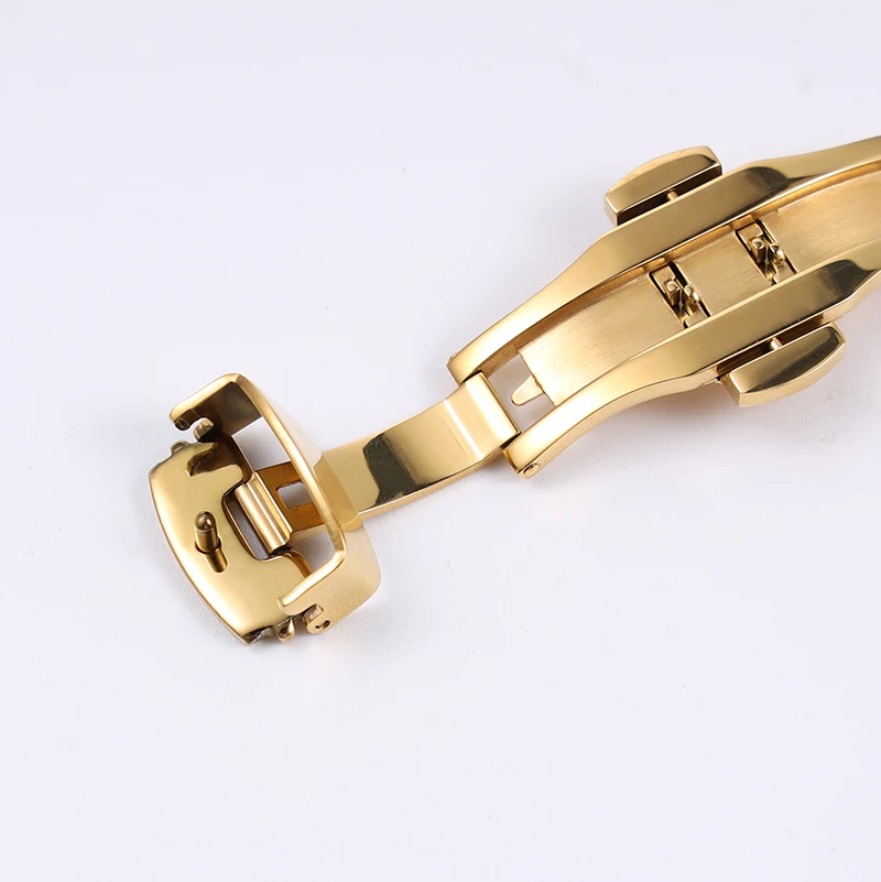 Butterfly Deployment Buckle Automatic Double Click Stainless Steel Strap Button For Watch Band 16mm 18mm 20mm 22mm Gift Tool