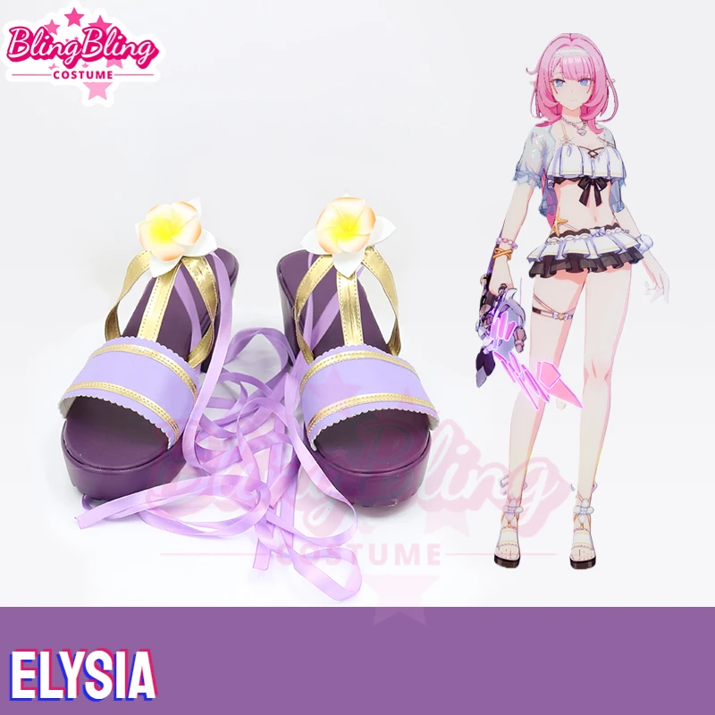 

Honkai Impact 3 Elysia Swimsuit Cosplay Shoes Elysia Cosplay Shoes Sandals Unisex Role Play 34-43 Size Shoes