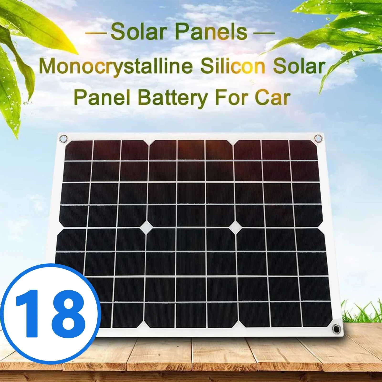 Solar Power System Panel Kit Solar Mobile Monocrystalline Solar Panel Battery Pack for Outdoor RV Van Camping with 18w Panel