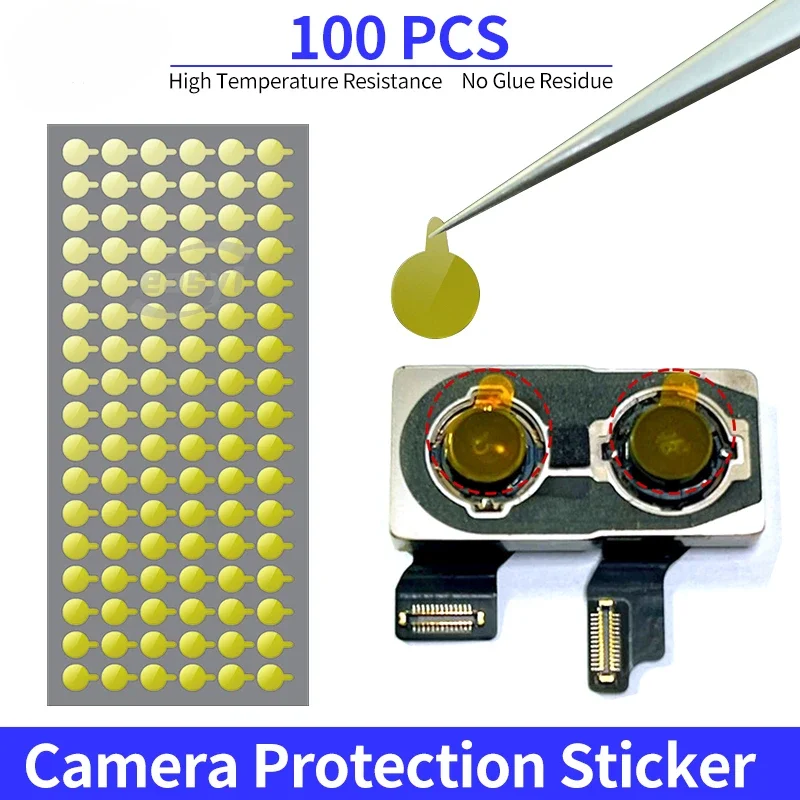 100Pcs Protective Sticker Dust Stickers High Temperature Tape for Iphone Camera Infrared Dot Matrix