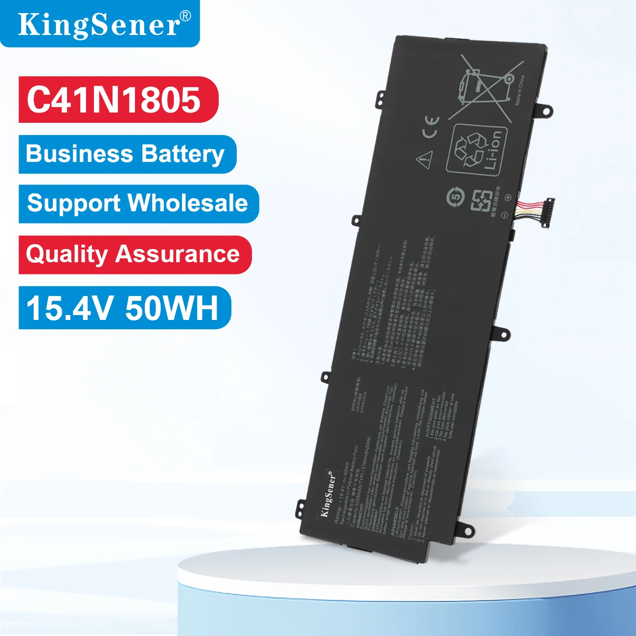 

KingSener C41N1805 Laptop Battery For ASUS ROG Zephyrus S GX531 GX531GX GX531GM GX531GS Series 0B200-03590000 15.4V 50Wh
